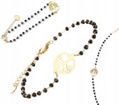 Bransoletka Pozłacana Stal Chirurgiczna Czarna