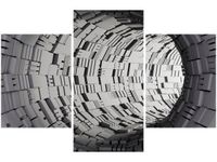 90X60CM OBRAZ TUNEL 3D TRZY OBRAZY