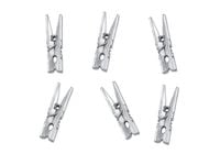 Klamerki srebrne metalizowane - 20 szt.