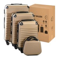 Zestaw walizek duża średnia kabinowa mała na kółkach 4w1 CONSEÉ złoty