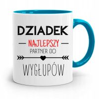 Kubek Błękitny Dzień Dziadka Najlepszy Partner Z Nadrukiem Ze Zdjęciem