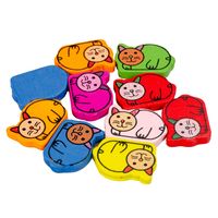 Drewniane koraliki KOT kotki 20x28mm mix 10szt.