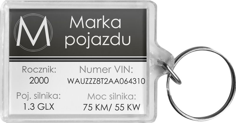 PREZENT DLA KIEROWCY brelok do kluczyków z informacjami o aucie zdjęcie 2