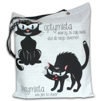 Torba impregnowana zapinana Dwa koty: Optymista i Pesymista