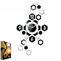 Zegar Ścienny w Stylu Nowoczesnym Akrylowy Hexagon Okrągły Kwarcowy