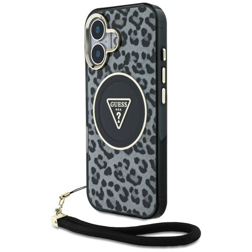 Etui Guess HC IML Leopard Triangle Cord  Strap do iPhone 16 MagSafe czarny na Arena.pl