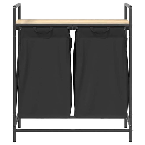 Kosz na pranie 2 przegrody z półką, dąb sonoma na Arena.pl