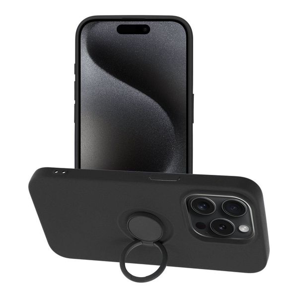 Futerał SILICONE RING do IPHONE 15 Pro czarny zdjęcie 1