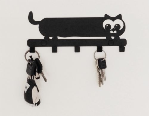 Metalowy wieszak ścienny na ręczniki ubrania klucze loft KOTEK biały na Arena.pl