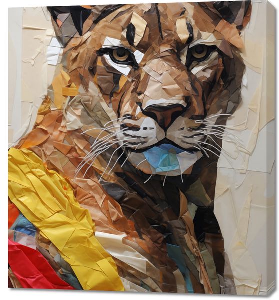 Obraz 90x100cm Papierowy Tygrys zdjęcie 1