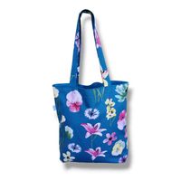 Torba na zakupy bawełniana shopperka torba shopper zakupowa kwiaty fiołki