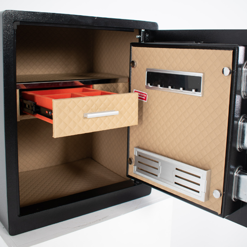 Pancerny Domowy Sejf Biometryczny Na Odcisk Palca Z Szufladą 45x38x32 cm na Arena.pl