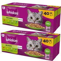 WHISKAS MOKRA KARMA DLA KOTA MIX SMAKÓW W GALARETCE 85g x 80