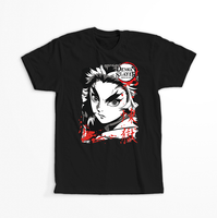 Koszulka Czarna Demon Slayer / Kimetsu no Yaiba / Miecz zabójcy demonów - WYBIERZ KOLOR KOSZULKI I FASON Damska M