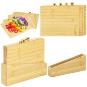 Deski do krojenia 4 szt. bambusowy zestaw ze stojakiem