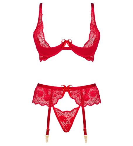 Czerwony komplet z kokardkami Rose S/M na Arena.pl