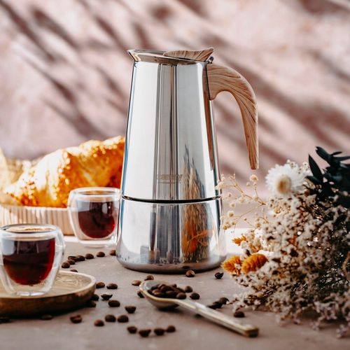 Kawiarka Zaparzacz do kawy 320ml Działa na indukcji, Gaz, Stalowa Camry na Arena.pl