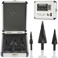 WIERTŁA STOPNIOWE ZESTAW 4-12; 4-20; 4-32 mm Rapid