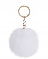 Brelok Pompon Pomponik Biała Zośka Włochata Ozdobna Kuleczka Futerko Frotka