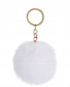 Brelok Pompon Pomponik Biała Zośka Włochata Ozdobna Kuleczka Futerko Frotka