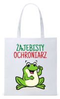 Torba Biała Eco Shopper Dla Ochroniarza Prezent Z Nadrukiem Ze Zdjęciem
