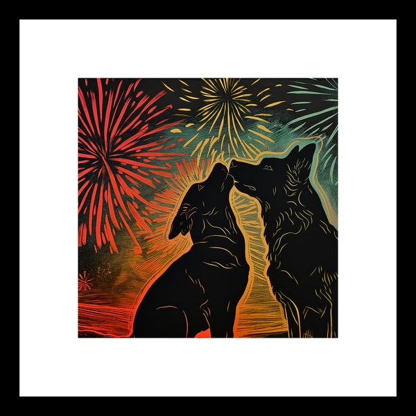 Plakat 20x20cm Psi Uścisk zdjęcie 3