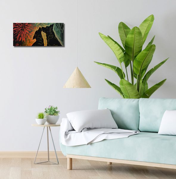 Obraz 50x20cm Psi Uścisk zdjęcie 2