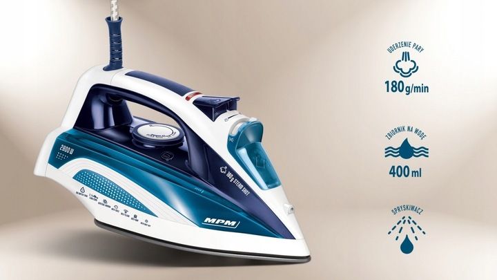 Żelazko parowe stopa ceramiczna duża moc MPM MZE-21/NS zdjęcie 14
