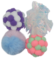 Zabawka dla kota 4 piłki pluszowe i szeleszczące