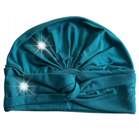 Morski turban damski Sara gotowy do założenia czapka marszczona bez wzoru