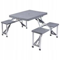 STÓŁ KEMPINGOWY TURYSTYCZNY SKŁADANY Z KRZESŁAMI Redcliffs szary