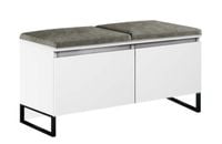 szafka na buty z siedziskiem MEGAN 2P BIAŁY/SZARE