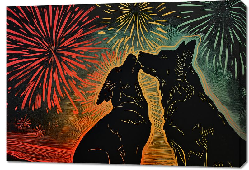 Obraz 100x70cm Psi Uścisk zdjęcie 1