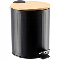 KOSZ NA ŚMIECI ŁAZIENKOWY BAMBUS CZARNY MAT 5L
