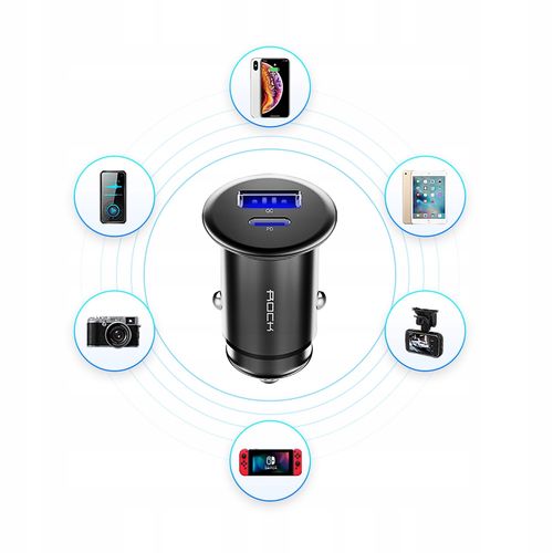Ładowarka Samochodowa USB-C PD ROCK Quick Charge 4 na Arena.pl