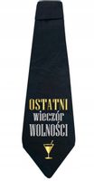 Krawat na Wieczór Kawalerski Ostatni Wieczór czarny 10x32 cm