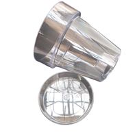 doniczka z podstawką przezroczysta plastikowa 16 c