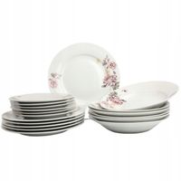 KOMPLET TALERZY SERWIS OBIADOWY 12EL 4 OSOBY PORCELANA KWIATY