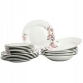 KOMPLET TALERZY SERWIS OBIADOWY 12EL 4 OSOBY PORCELANA KWIATY
