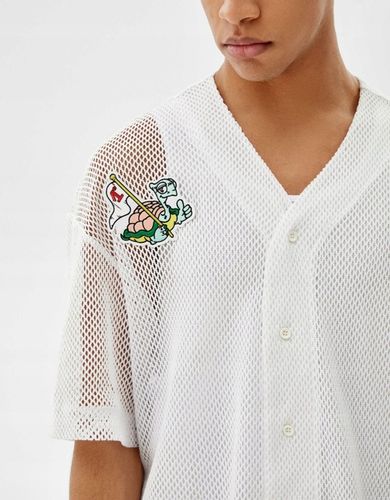 G56H03 KOSZULA BIAŁA NASZYWKI SIATECZKA BERSHKA M na Arena.pl