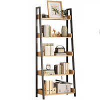 REGAŁ DRABINKA NA KSIĄŻKI SEGREGATORY DĘBOWY CZARNY DO BIURA SALONU LOFT