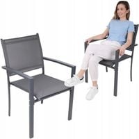 Uniwersalne Krzesło Ogrodowe Balonowe Tarasowe z Podłokietnikami 2szt