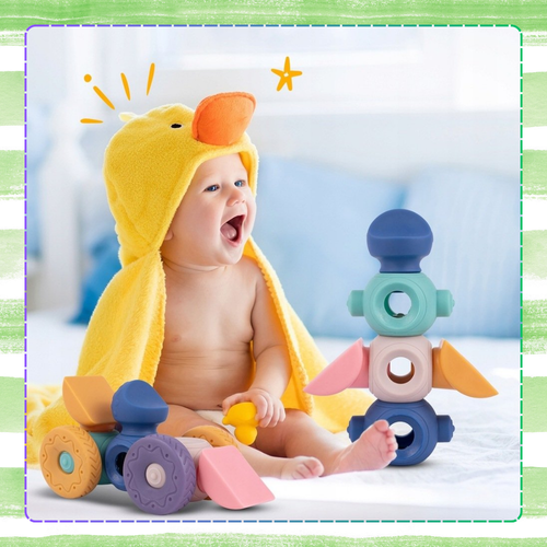 miękkie kreatywne klocki sensoryczne dla niemowląt dzieci funkcja gryzaka na Arena.pl