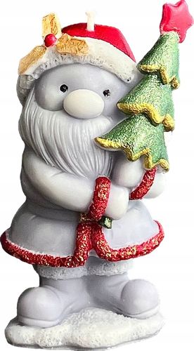 ŚWIECA Z WOSKU PSZCZELEGO ŚWIĘTY MIKOŁAJ Z CHOINKĄ 1 SZT na Arena.pl