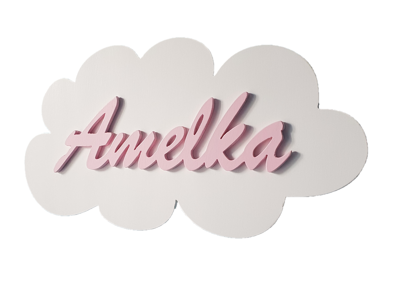 Lampka nocna chmurka z imieniem LED na baterie zdjęcie 1