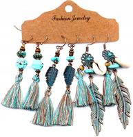 Kolczyki Vintage Folk Etniczne Zestaw Boho Retro  B52