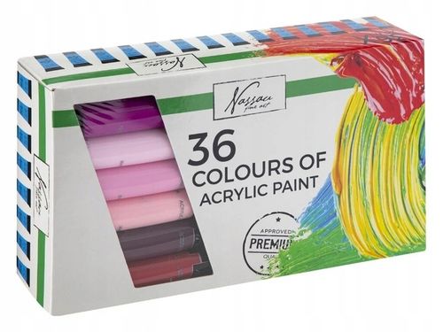 FARBY AKRYLOWE DUŻY ZESTAW FARB AKRYLOWYCH 36x20ml FARBA AKRYLOWA na Arena.pl