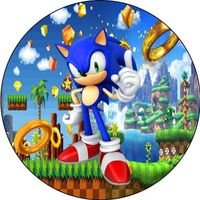 Opłatek na tort Sonic Szybki Błyskawica Postać Bajkowa Urodziny