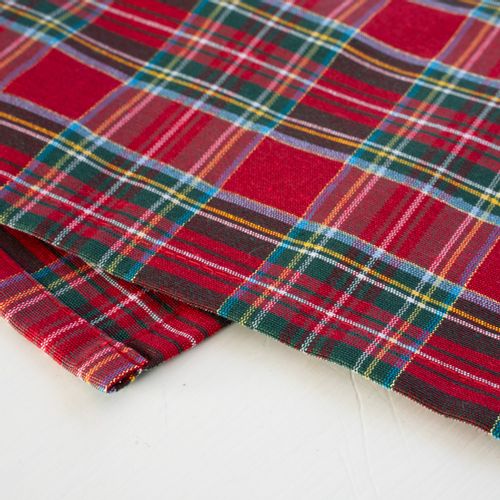 Poszewka Świąteczna czerwona krata złota nitka Poduszka 50x50 na Arena.pl