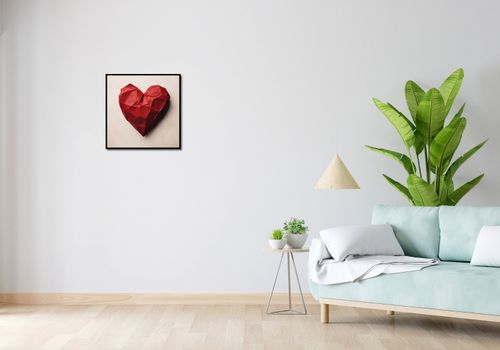 Plakat 50x50cm Kreślone Serce na Arena.pl